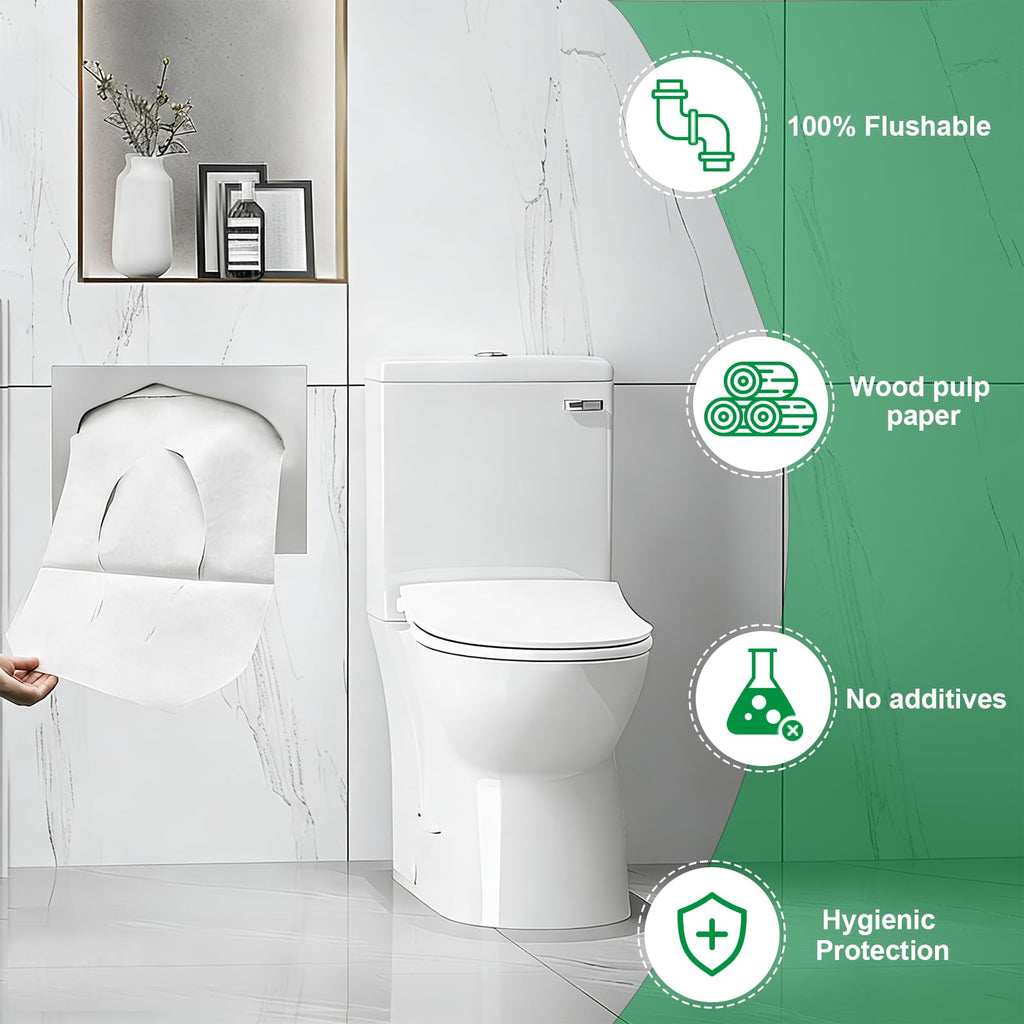 Greenour Disposable Toilet Seat Covers for Hotel, Business and Commercial