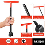 Rkiiqii 28 inch Professional Water Meter Key Shut off Tool, Sturdy Water Meter Keys, Wrench T-handle & U-Head for Curb Main and Water Meters, Underground Stop/Waste Valves