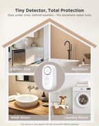 GoveeLife Water Leak Detector 5 Pack with 105dB Adjustable Alarm, Water Alarm with Dual Sets Sensor Probes Leaks and Floods. Suit for Home, Basement, and Kitchen(Cannot Connect to Wi-Fi Directly)