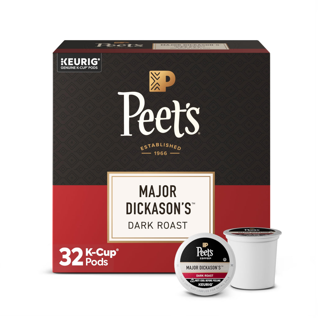 Peet's Coffee Coffee Pods, Dark Roast, Major Dickason's Blend, 32 K Cups