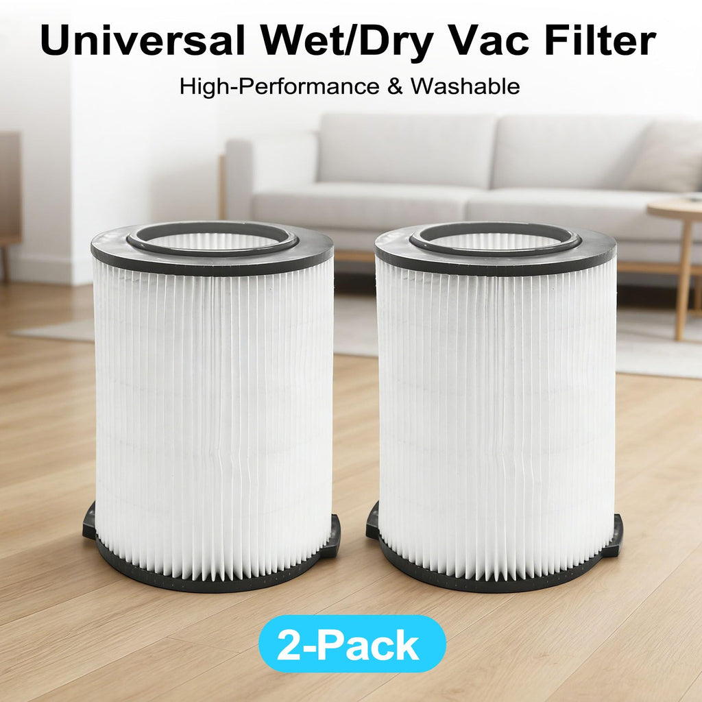2-Pack VF4000 Replacement Filter for Ridgid 72947 Standard Wet dry Vac 5 to 20 Gallon 6-9 Gal Husky Vacuum Compatible WD5500 WD0671 RV2400A RV2600B Vac