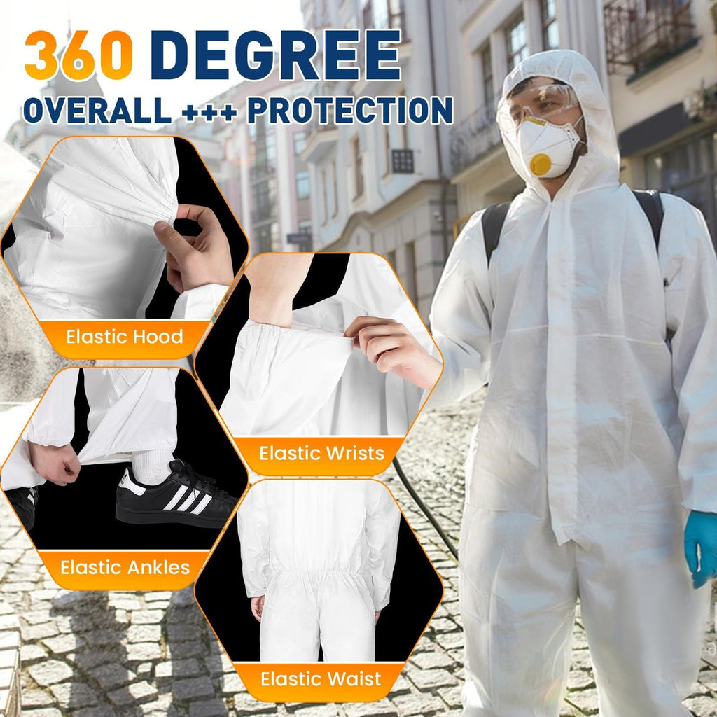 CAREGY 2 Pack/25 Pack Hazmat Suits Disposable Protective Coveralls