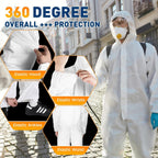 CAREGY 2 Pack/25 Pack Hazmat Suits Disposable Protective Coveralls