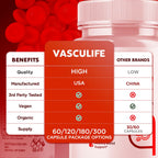 Vasculife Capsules, Official Vascu Life Blood Pills with All Natural Ingredients, Advanced Formula Blood Health Support with Maximum Strength Premium Quality Vitamins for Women and Men (60 Capsules)