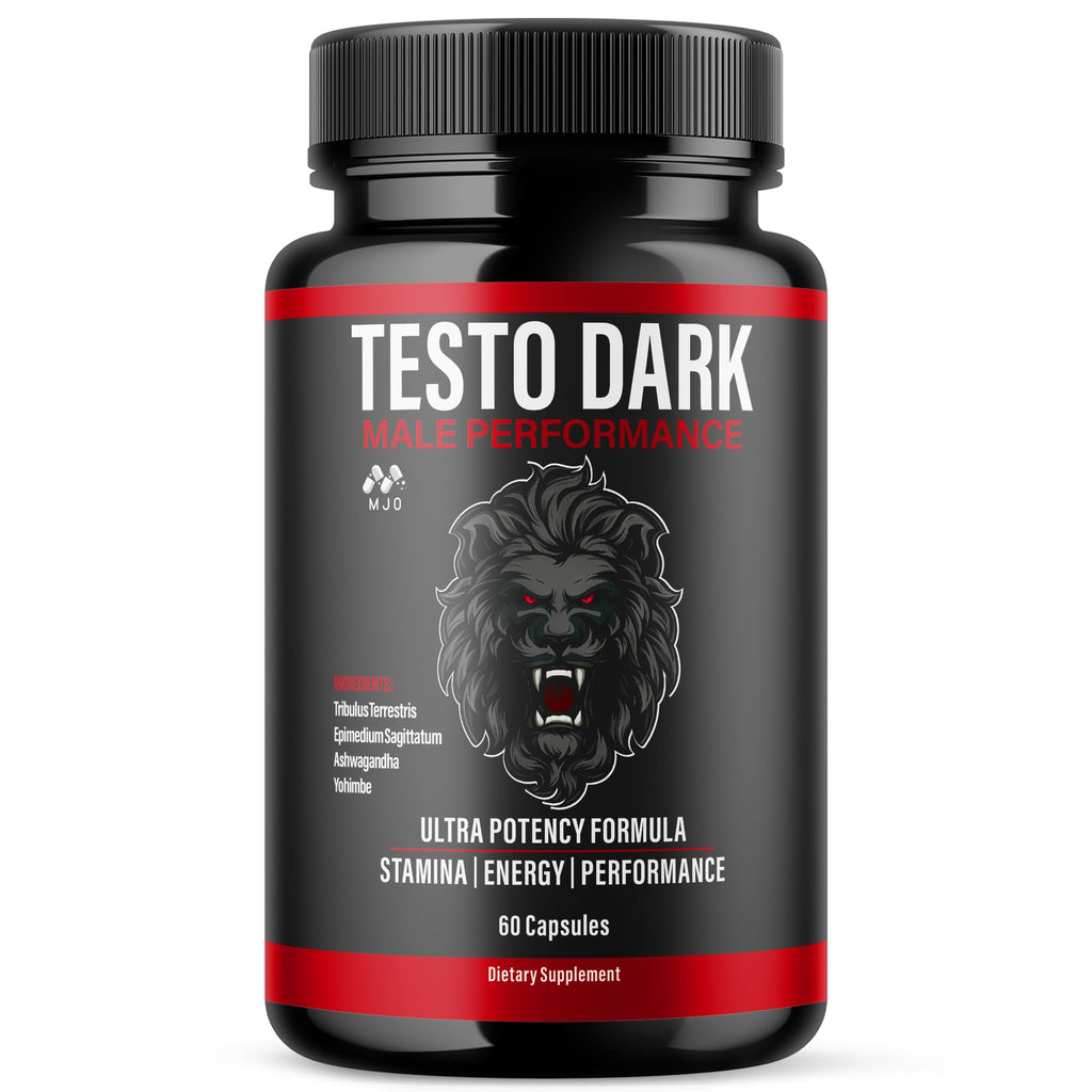 Testo Dark Capsules, Official TestoDark Pills with All Natural Ingredients, Testo Dark Advanced Overall Health & Wellness Vitamin Supplement Formula for Max Strength Multivitamin Support (60 Capsules)