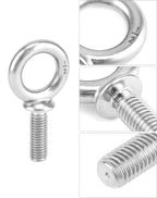 QWORK Machinery Eye Bolt, 10 Pack 1/2" -13 x 1-1/2" Marine Grade 304 Stainless Steel Shackle, Lifting Ring Threaded Eyebolt Shoulder Eyebolts