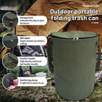 QJXX Pop up Camping Trash can with lid, 24 Gallon Collapsible Garden can