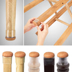 16 Pack Chair Leg Floor Protectors for Hardwood Floors, Round Rubber Furniture Sliders, 360°Felt Pad Bottom Wrapped Thickening Silicone Furniture Legs Caps Covers(Square,Clear-Brown-L)