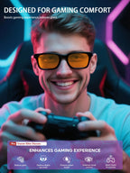 VMJFBJ Blue Light Glasses for Men Woman, Anti Blue Light Blocking Glasses with Amber Lens for Computer Screen Monitor Gaming Better Sleep Reduce Eye Strain Gamer Glasses