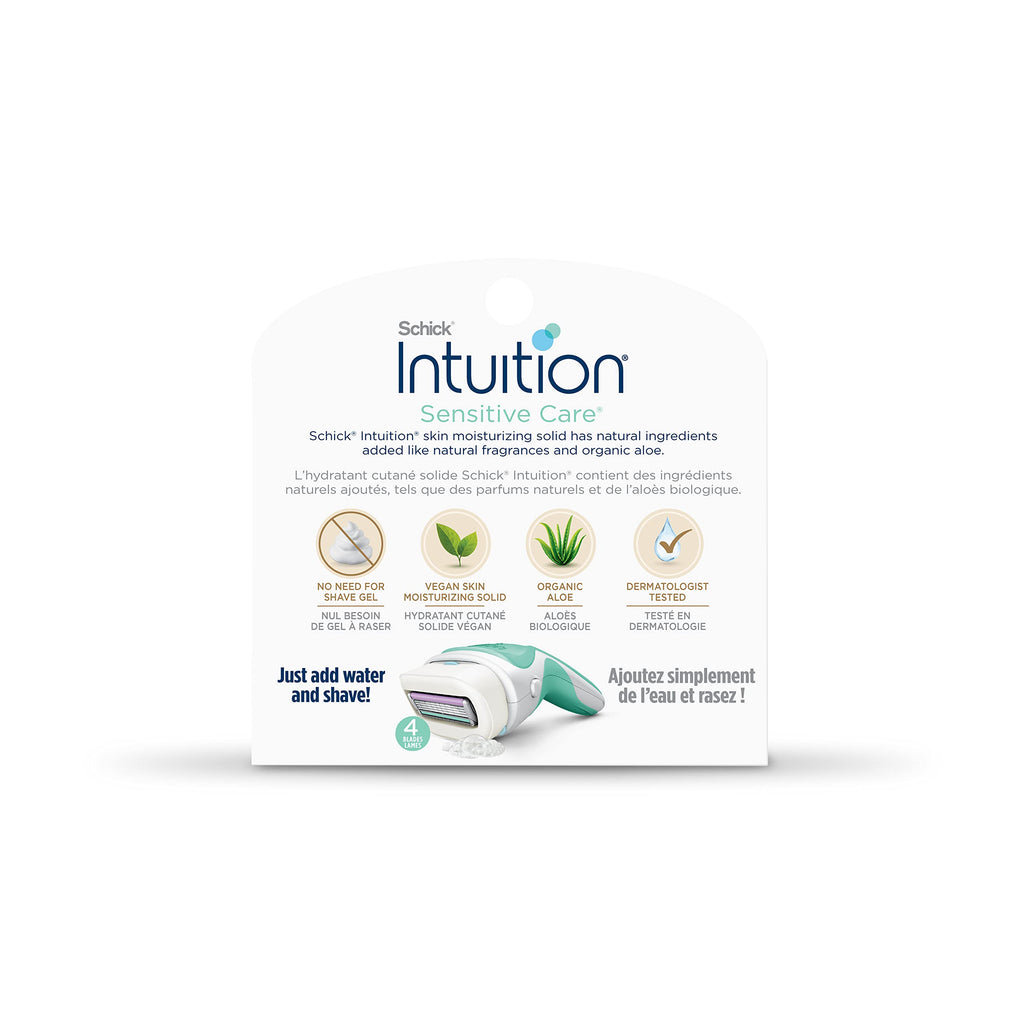 Schick Intuition Sensitive 4-Blade Womens Razor Refills, 6 ct