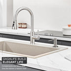 GAGALIFE Kitchen Sink Soap Dispenser - Sink Soap Dispenser Pump with 40" Silicone Extension Tube Kit (Brushed Nickel), Say Goodbye to Frequent Refills G026BN