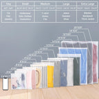 Svaldo Clothes Packaging Bags for Shipping, 100 Count 10x13 inch Frosted Zipper Plastic Bags for Clothing, Clear Apparel Bag for T-Shirt, Shirt, Document, 3 Mil, with Vent Holes
