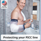 FIGHTECH PICC Line Shower Cover | Available in 3 Sizes | Reusable IV & PICC Line Sleeve | Waterproof Cast Cover for Elbow | PICC Line Covers for Upper Arm Wound (Weight: 220-300 pounds)