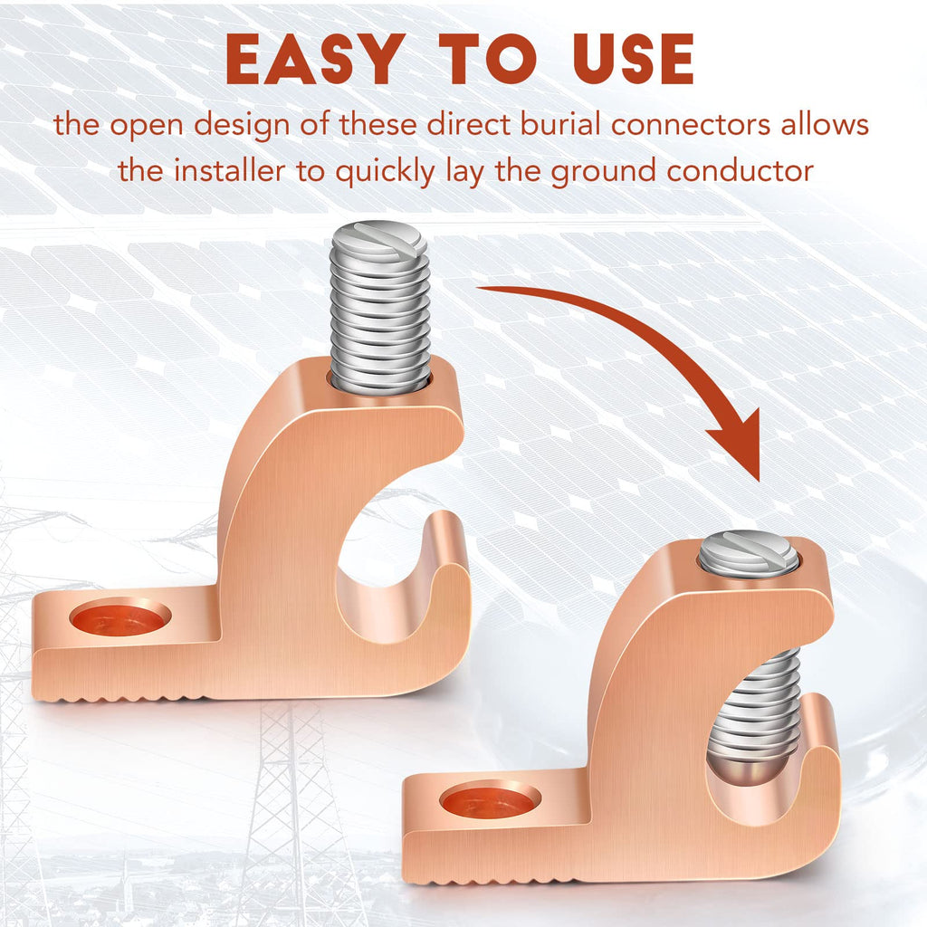 Landhoow 20 Pack Lay in Connector Pool Bonding Lug Copper Conductor Lay in Connector Copper Lay in Lugs AWG for Grounding Swimming Pool and Conduits, 4-14 Wire Range