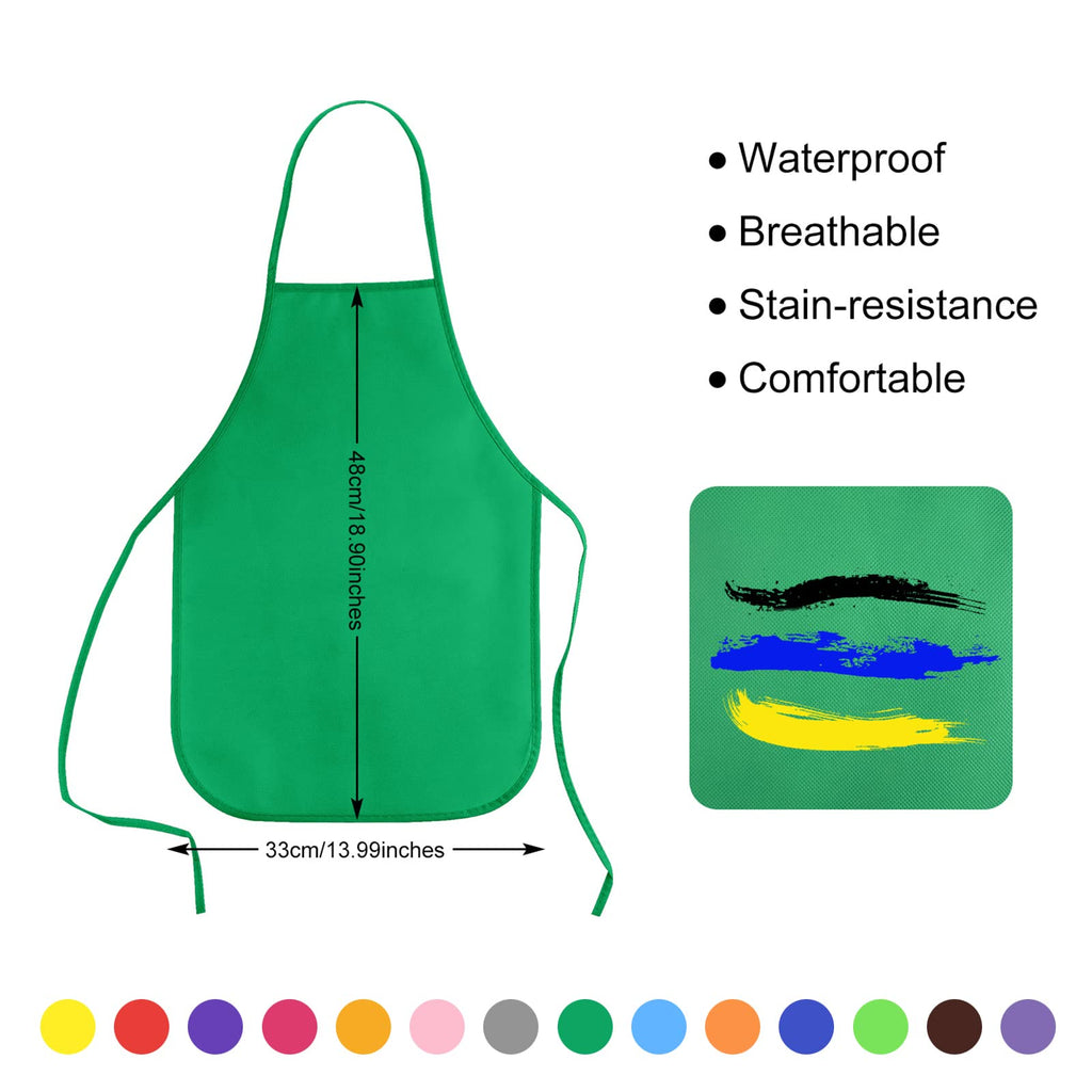 KUUQA 16 Pack Kids Art Aprons Children Painting Aprons Art Smocks Bulk for Craft Home Kitchen Classroom