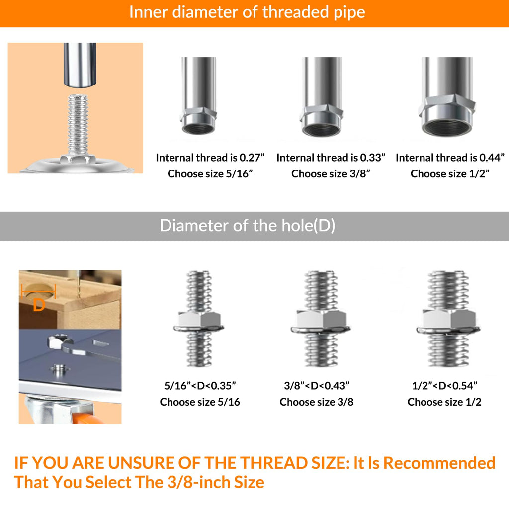 Caster Wheels with Threaded Stem, 3 Inch Locking Swivel Casters Set of 24