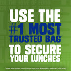 Ziploc Sandwich and Snack Bags with EasyGuide Texture, Plastic Storage Bags with Grip 'n Seal Technology, 105 Bags Total