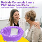 Commode Liners with Absorbent Pads,60 Commode Bags+60 Powerful Absorbent Pads,Scented Portable Toilet Bags Potty Chair Liners Fits All Bedside Potty Chair,Bedpan,Bucket,Leak-Proof &Odor-Free,No Mess
