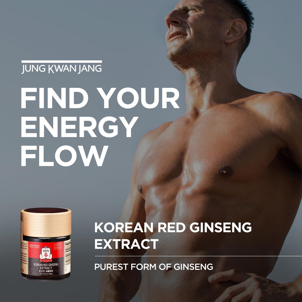 JUNG KWAN JANG Korean Red Panax Ginseng Extract Extra Strength, Energy Boost, Performance, Boost Immune System, Stamina, Blood Circulation and Mental Health Support, Memory, Productivity - 240g