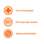 Amazon Basics 91% Isopropyl Alcohol First Aid Antiseptic, Unscented, 16 Fl oz, 1-Pack