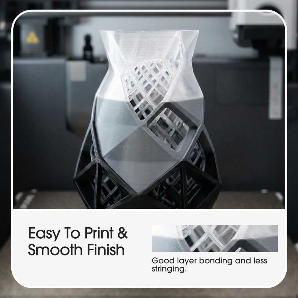 eSUN PETG Basic Filament 1.75mm, High Toughness Glossy PETG 3D Printing Filament, 1KG per Spool, 2 Spools 3D Printer Filament, Grey