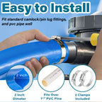 Jin&Bao 2" x 25 FT Pool Backwash Hose, Heavy Duty Reinforced Lay-Flat Discharge Hose, Burst Resistant Drain Hose with 2 Clamps, for Pool Filter & Sump Pump-Blue