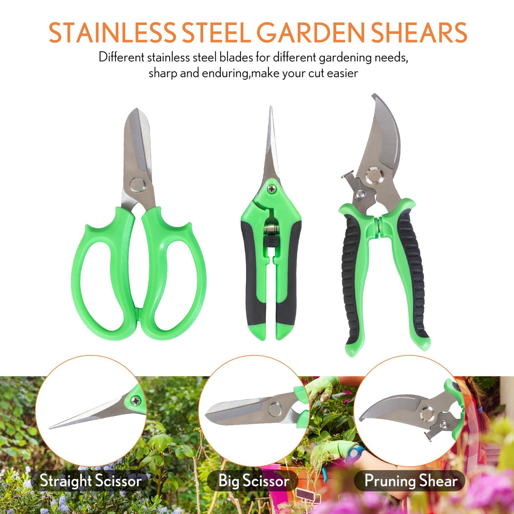 Bonsai Tools Kit 20 Pcs Garden Tools Set for Starters, Gardening Gifts for Women Men Includes Bonsai Wire Kit, Plant Mat, Pruning Shears, Bonsai Scissors, Succulent Tools in Leather Storage Bag