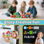 EchoPlan 150PCS Magnetic Blocks, Magnetic Building Blocks, STEM Constructions Magnet Blocks for Boys Girls Age 3 4 5 6 7 8 9 10, Sensory Stacking Toy Christmas Birthday Gifts for Kids, 1" Large Size