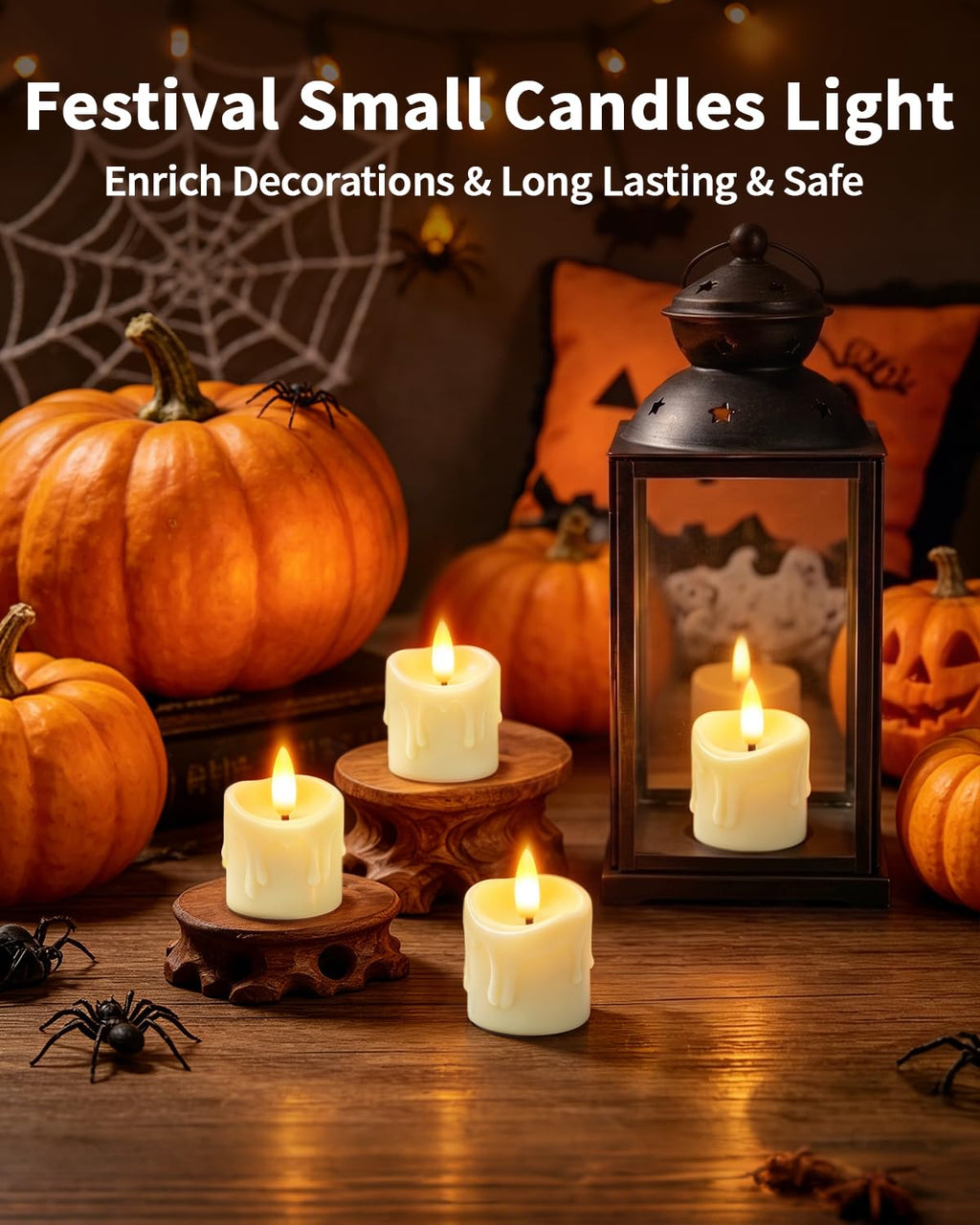CAQUIRU 6 Pack Small Rechargeable Flameless Candles with Remote Timer