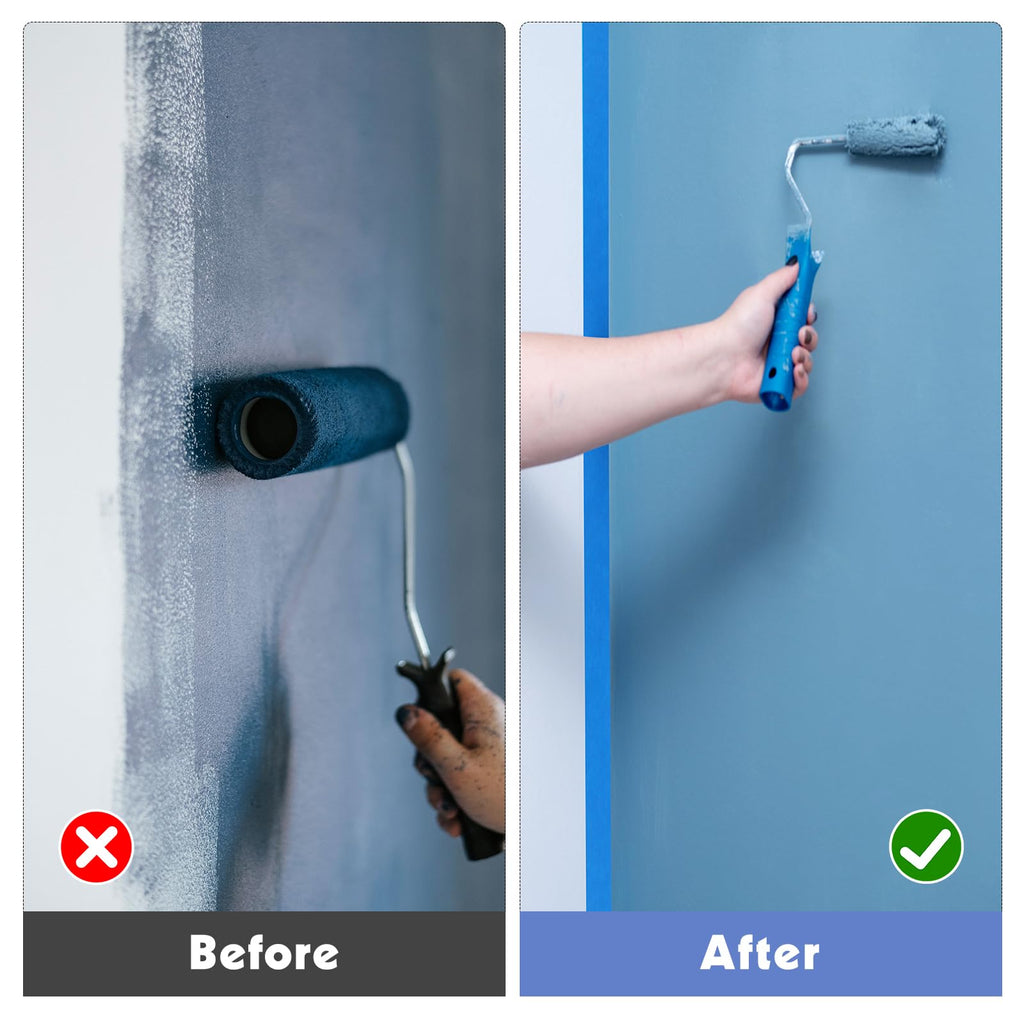 5 Rolls Painters Tape 1.5Inch Wide Blue Painters Tape for Wall Painting