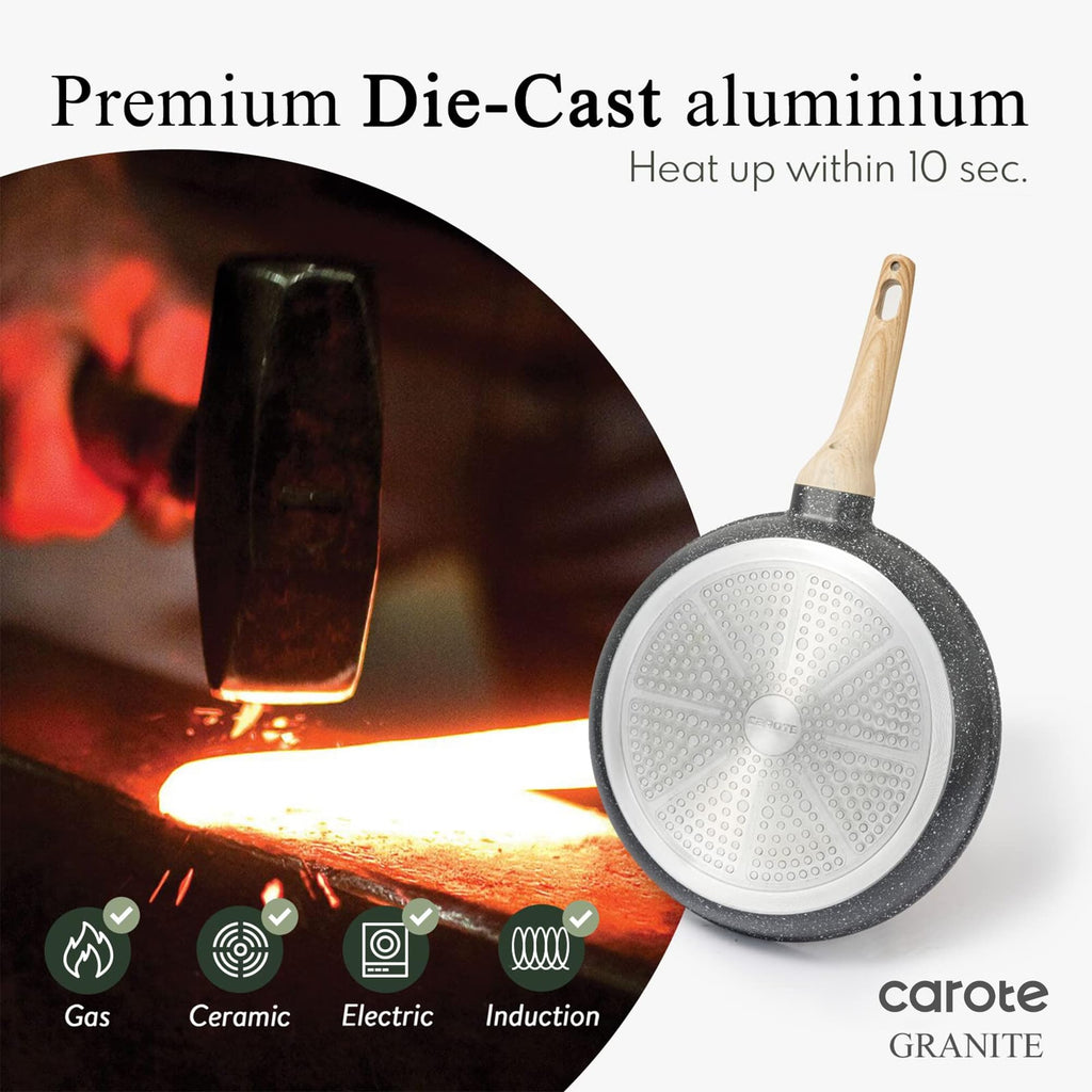 CAROTE Nonstick Frying Pan, 8 Inch Classic Granite Skillet