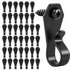 HiGift 40 Pack String Light Hanger Hooks, Stainless Steel Light Clips Black, Outdoor Screw Hooks Rope Light Clips for Hanging Christmas Light, Plants, Party Light Wire and Led Fairy Led Light Clips