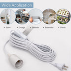 JACKYLED Extension Hanging Lantern Cord Cable 2-Pack 20ft UL 360W with E26 E27 Socket On/Off Button Pendant Lighting