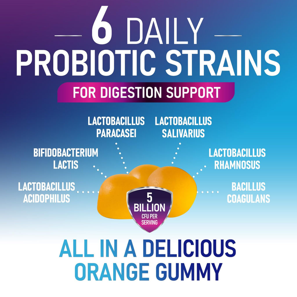 Probiotic Gummies - 5 Billion CFU Per Serving & Top 6 Pro Biotic Strains - Daily Probiotic Gummy Supplement for Women, Men & Teens - Natural Digestive Health, “Good” Gut & Immune Support - 120 Count