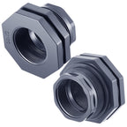 Maasechs 2 Pcs 3 Inch Bulkhead Fitting PVC Water Tank Connector Plumbing Pipe Threaded Bulkhead Fitting NPT for Rain Barrels, Water Tanks, Aquariums, Tubs, Pools