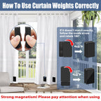 16pcs/52oz Outdoor Curtain Weights, Upgraded Heavier-Duty Waterproof Curtain Magnets Weights Outdoor, for Home Patio Drapery, Shower, Flags, Tablecloth to Stop Heavy Wind (Black, 8pairs)