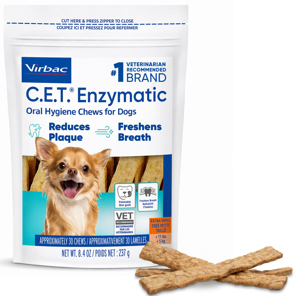 C.E.T. Enzymatic Oral Hygiene Chews for Dogs, Tartar Control, Extra Small