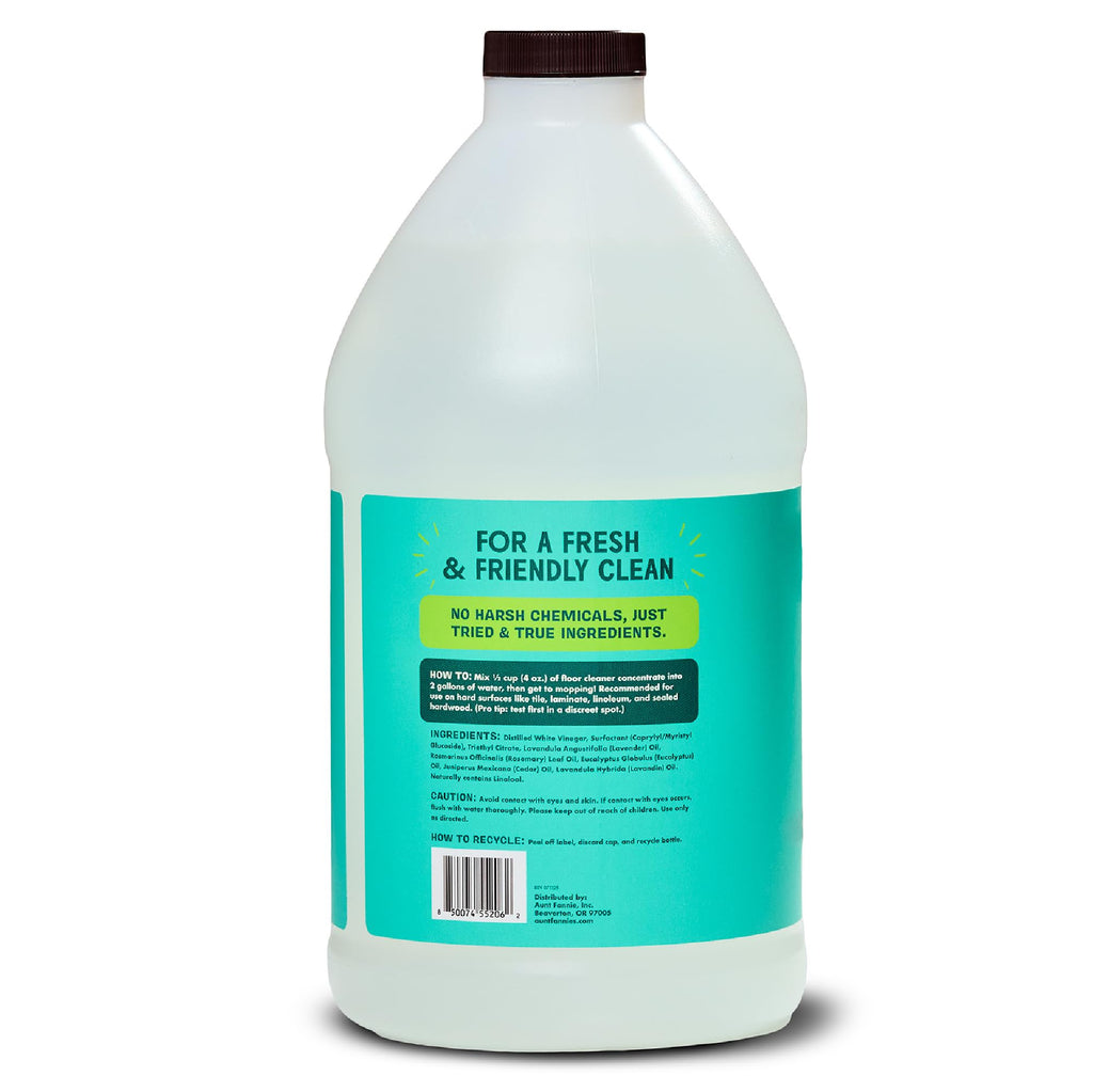 Aunt Fannie's Ultra Concentrated Floor Cleaner Vinegar Wash, Multi-Surface Solution For Mopping, Value Size, Eucalyptus Scent, 64 oz
