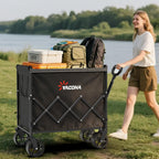 YACONA 360LBS Wagons Carts Foldable, 240L Lightweight Wagon with All Terrain Wheels, Collapsible Wagon Cart for Grocery, Camping, Beach, Garden & Sports