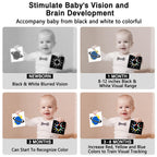 High Contrast Baby Flashcards, Black White Baby Cards with Red Yellow Blue Newborn Toys for Infants Visual Stimulation Brain Sensory Development 20 Pcs 40 Pages 5.7'' x 5.7''(3-6 Months)
