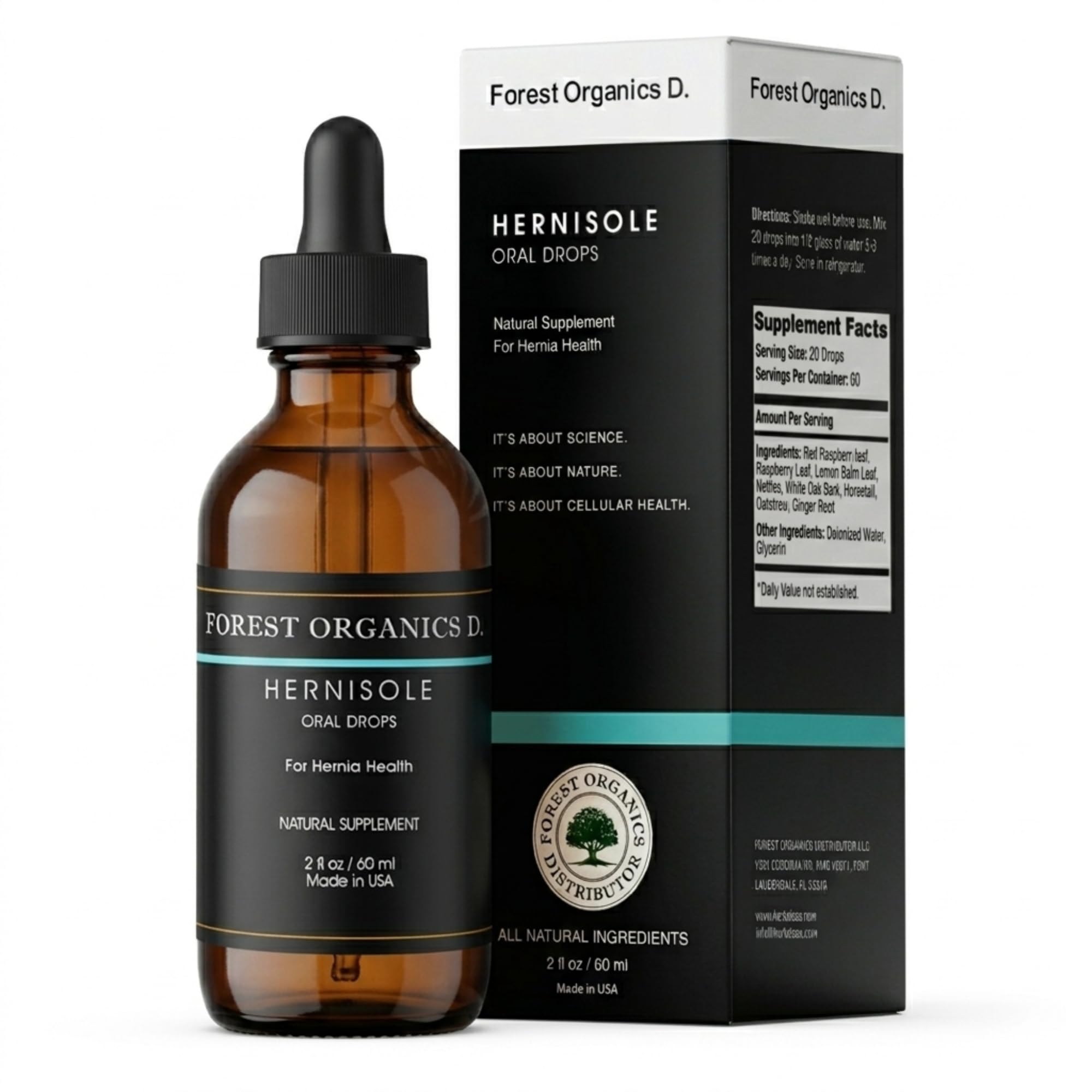Hernia Health Dietary Supplement - Extract from 24 Plants for Digestive Support - Herbal Hernia Support Drops - Strengthens Weak Tissues and Aids with Hernias I Hernisole