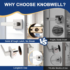 KNOBWELL 20 Pack Heavy Duty Square Door Handle Brushed Nickel Door Lever with Lock Bed and Bath Privacy Handle Bulk Door Knobs(No Key)