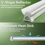 4FT Grow Lights for Indoor Plants,T8 5000K Full Spectrum Plant Light,270W(6 x 45W), LED Grow Light Strips whit Timer, Aluminum Reflector, Linkable,Plant Growing Lamp Fixture for Greenhouse Indoor 6pcs