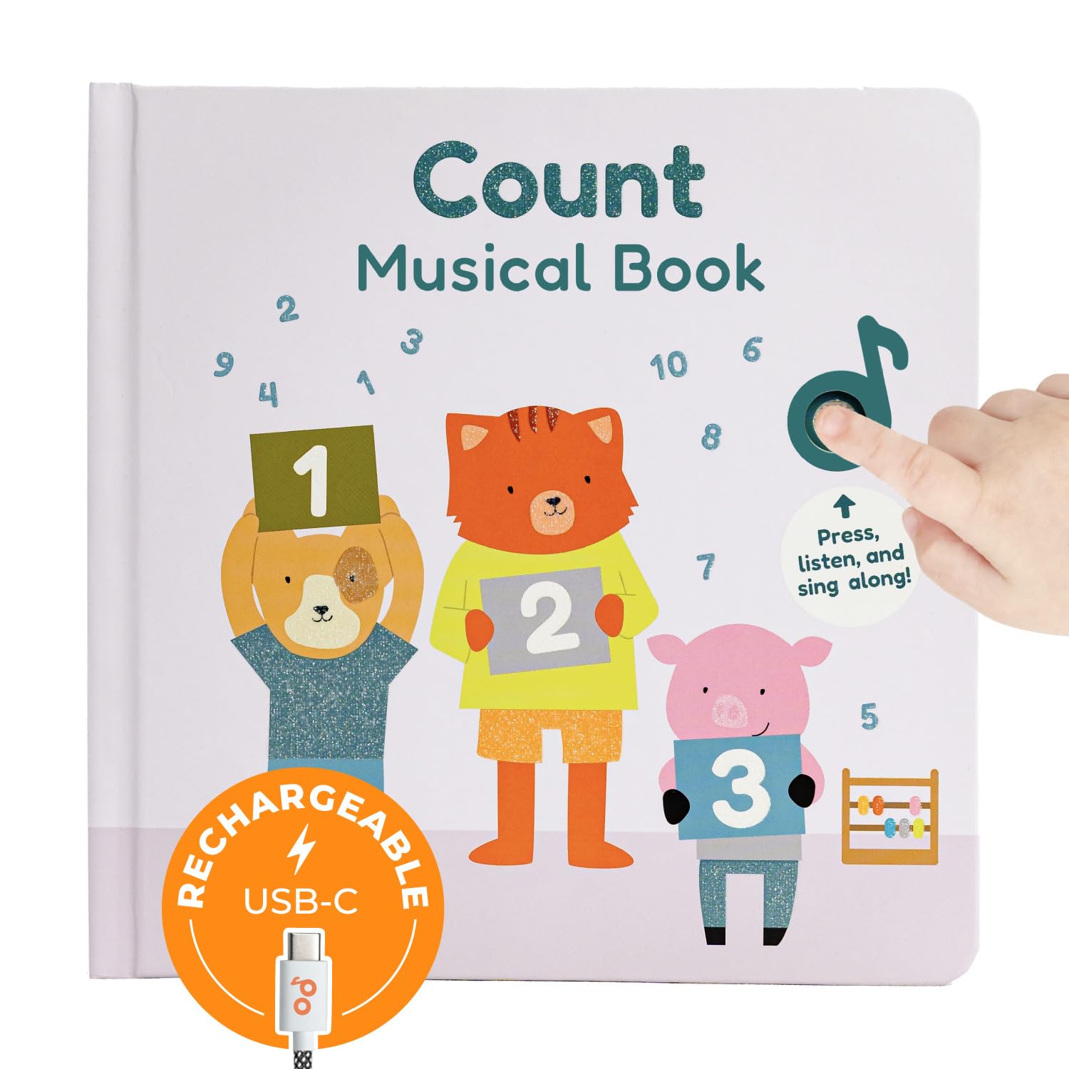 Cali's Books Number Book for Toddlers 1-3 - Learn to Count 1 2 3 Musical Books for Kids, Interactive Talking Baby Sound Book, Educational Song Learning Toys, Singing and Counting Music Toy for Babies