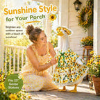 Aigidusansu Porch Goose Outfits Summer Sunflower Dress Goose Outfit Cute Lawn Porch Goose Clothes Fits 23" Goose Statue for Outdoor Garden Yard Patio Art Decor