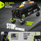 Hikemoon 400L Ultra Large Collapsible Wagon with Big Wheels - Black