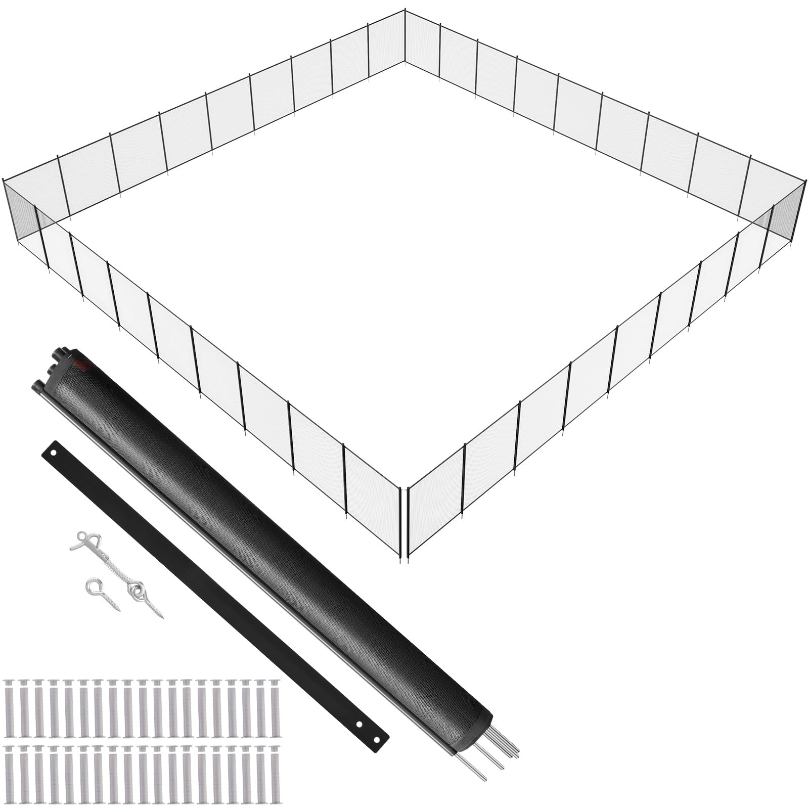 VEVOR Pool Fence, 4 x 108 FT Pool Fences for Inground Pools, Removable Safety Pool Fencing, Easy DIY Installation Swimming Pool Fence, 340gms Teslin PVC Pool Fence Mesh Protects Kids and Pets