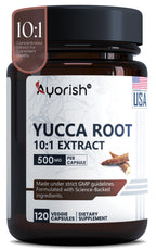 Ayorish Yucca Root Capsules 500mg 120 Count Yucca Root Extract 10:1 Herbal Supplement Plant Based Botanical Capsules Vegan Non GMO Herbal Extract Capsules