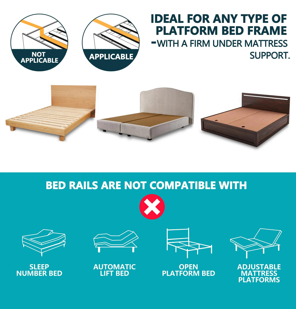 Packve Foldable Bed Rails for Elderly Adults Safety - Bed Side Assist Rail for Seniors with Extendable Guard Rails & Storage Bag, Adjustable Height Bedrails for Queen King Full Size Bed