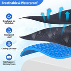 Wheelchair Cushions, 18''x16''x 3'' Gel Wheelchair Seat Cushion with Lumbar Pillow, (2-Piece Set) for Relieve Sciatica, Back, Coccyx, Pressure Sore, Pressure Relief, with Anti-Slip Cover, Strap